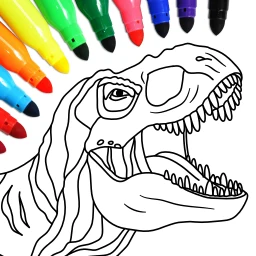 Symbol von Dinosaurier malen für Kinder